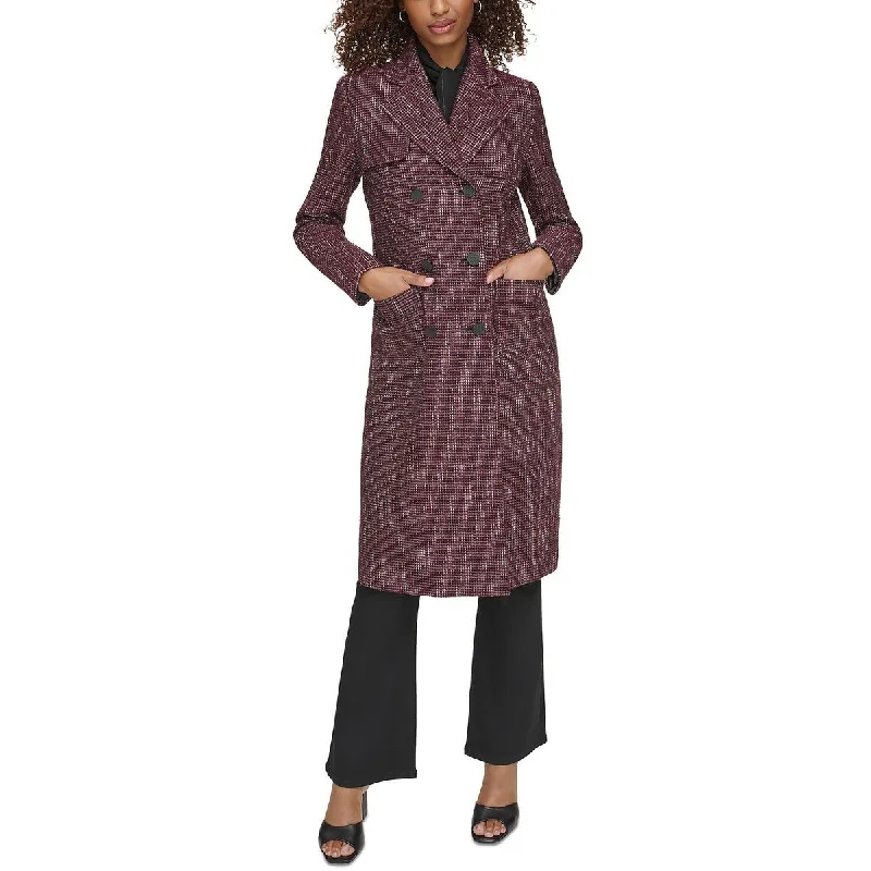 Savings Galore trendy puffer coatWomens Tweed Double Breasted Long Coat