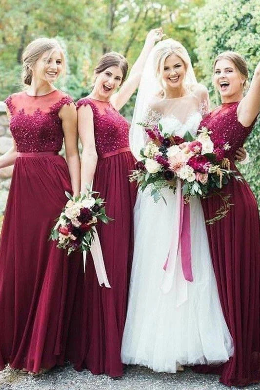 Big Savings A-line dressChiffon A-Line Round Cap Sleeves Appliques Long Bridesmaid Dress Big Savings A-line dressChiffon A-Line Round Cap Sleeves Appliques Long Bridesmaid Dress