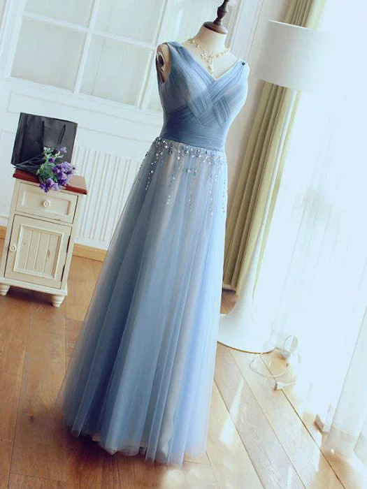 Doorbuster Deal Sexy Prom Dresses V-neck Floor-length Sequins Prom Dress A-line Evening Dress JKL478