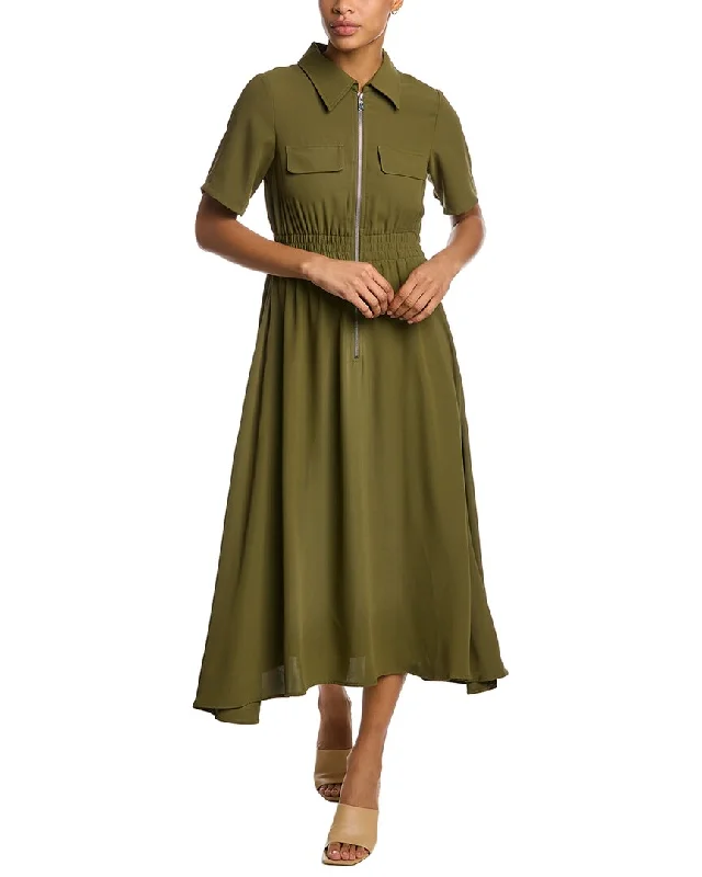 Savings Bonanza printed dressGracia Front Zip Midi Dress
