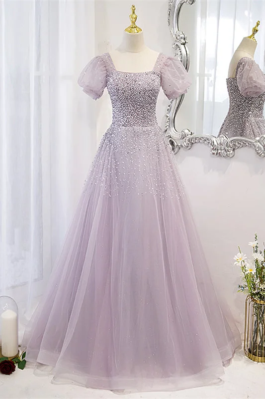 Take Advantage form-fitting dressLight Purple Square Neck Sleeves Beaded Maxi Formal Dress Take Advantage form-fitting dressLight Purple Square Neck Sleeves Beaded Maxi Formal Dress