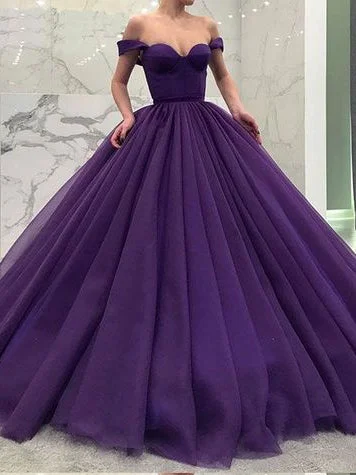 Stock Clearance Ball Gown Prom Dresses Off-the-shoulder Ruffles Long Black Big Simple Prom Dress JKL1519
