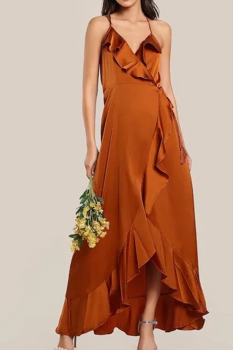 Overstock spaghetti strap dressSatin A-Line V-Neck Spaghetti Straps Ruffled Bridesmaid Dress Overstock spaghetti strap dressSatin A-Line V-Neck Spaghetti Straps Ruffled Bridesmaid Dress
