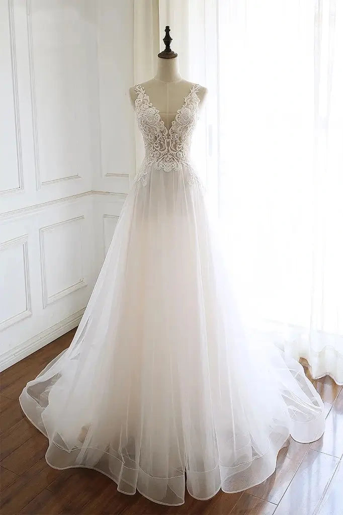 Friends and Family Sale relaxed fit dressV-Neck Sleeveless Empire Appliques Open Back Wedding Dress Friends and Family Sale relaxed fit dressV-Neck Sleeveless Empire Appliques Open Back Wedding Dress