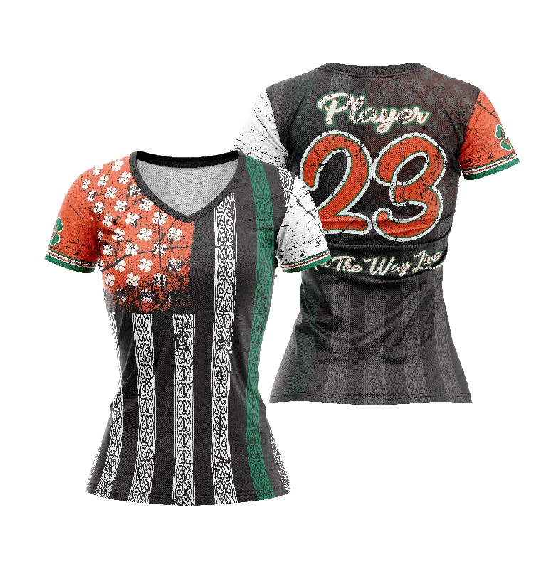Price Cut slim-fit hooded sweatshirtlong-sleeve athletic hoodieShamrock Flag Womens Full Dye Jersey