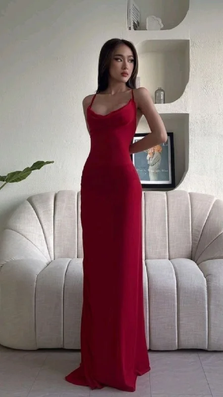 Can't Be Beat denim dressClassy Red Sheath/Column Prom Dress,Red Party Dress Y4584