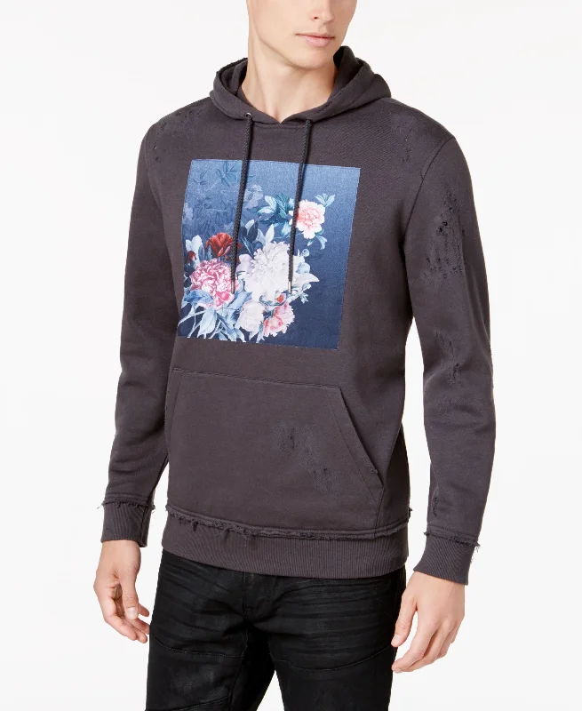 Markdowns minimalist hoodieathletic style hoodieMens Floral Graphic Hoodie