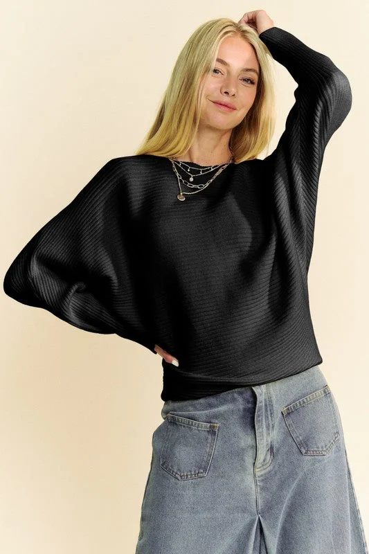 Big Savings sleek hoodieeco-friendly fitness hoodieDavi & Dani Round Neck Batwing Sleeve Sweater