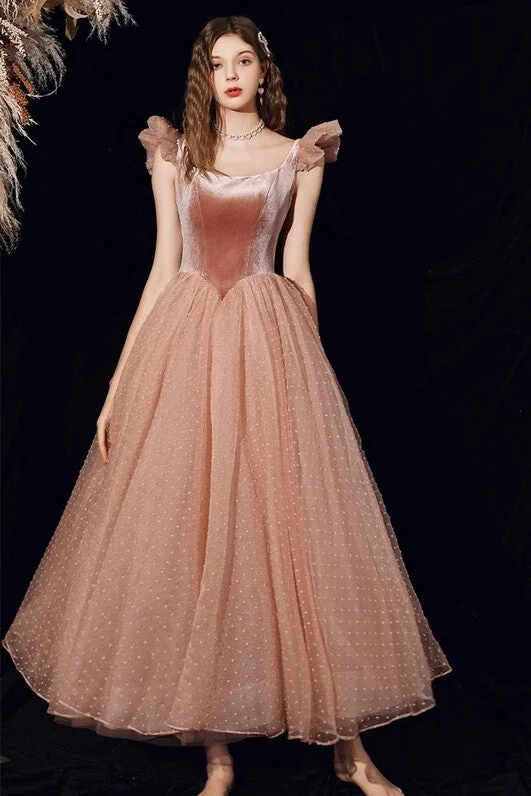 Steals and Deals velvet dressPrincess Pink Long Prom Dress