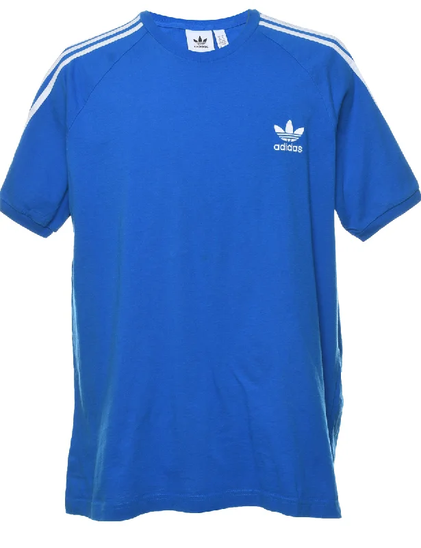 Markdowns breathable jacketAdidas Blue & White Contrast Plain T-shirt - XL