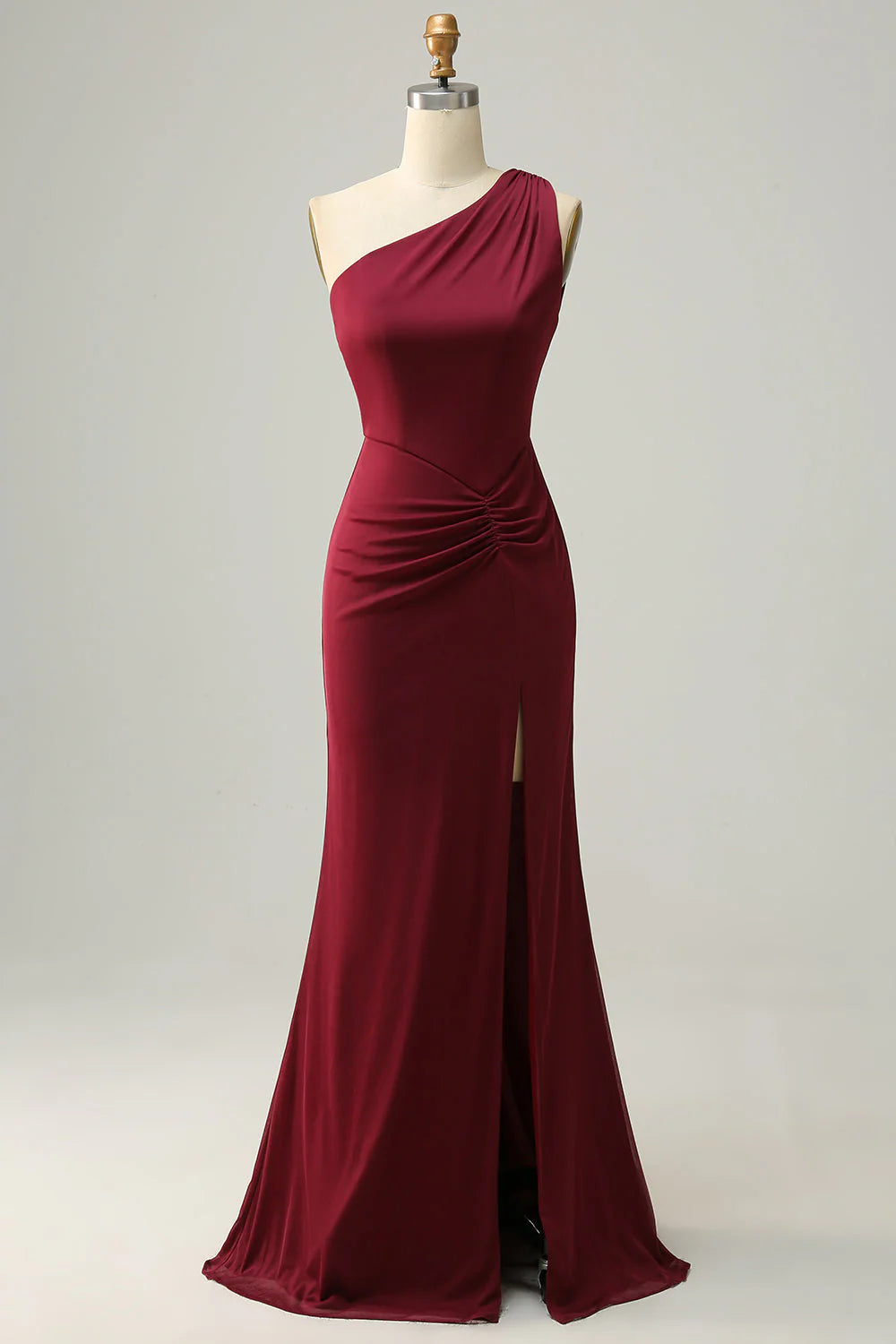 Major Savings flowy evening dressSexy Satin Trumpet One Shoulder With Side Slit Bridesmaid Dress