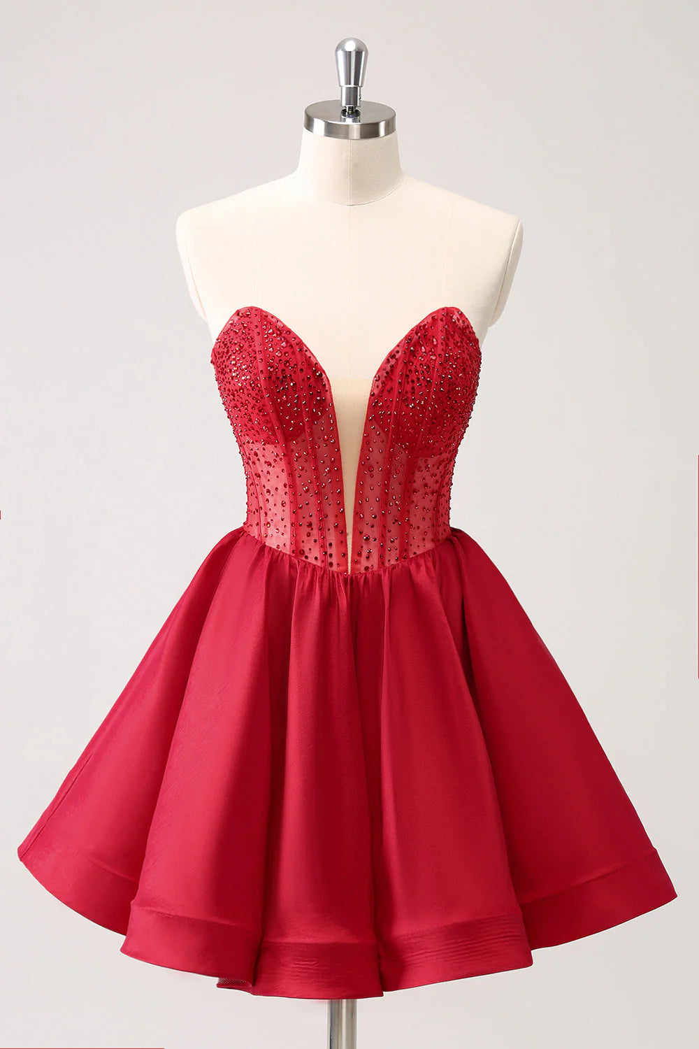 Special Savings floral wrap dressSweetheart Strapless Empire Beaded A-Line Satin Homecoming Dress