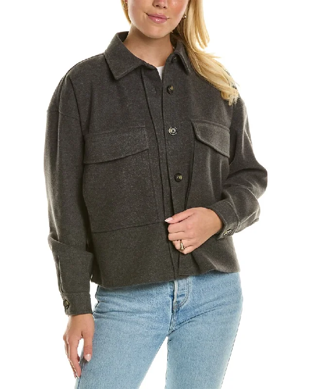 Year-End Clearance stylish raincoatBeachlunchlounge Double Faced Cropped Knit Jacket