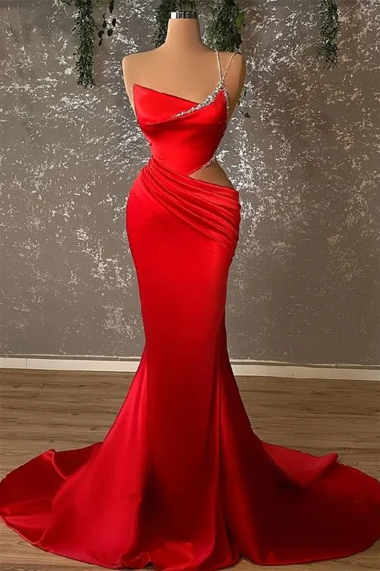 Buy Now modern dressMermaid Asymmetrical Spaghetti Strap Evening Dress High Split  Y147