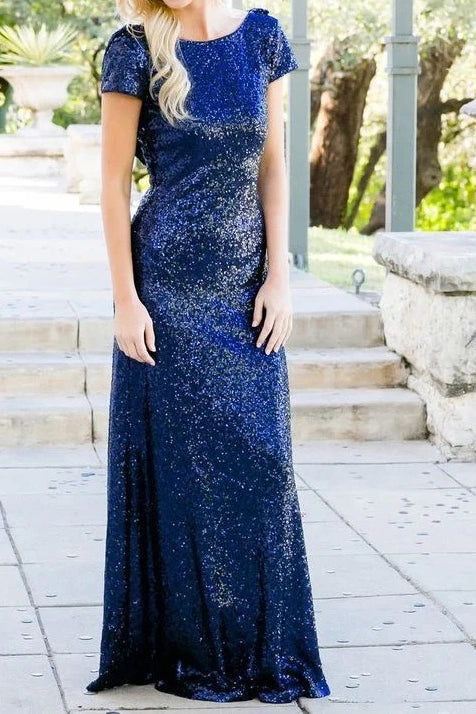 Price Buster midi dressScoop Short Sleeves Open Back Royal Blue Sequins Bridesmaid Dress Price Buster midi dressScoop Short Sleeves Open Back Royal Blue Sequins Bridesmaid Dress