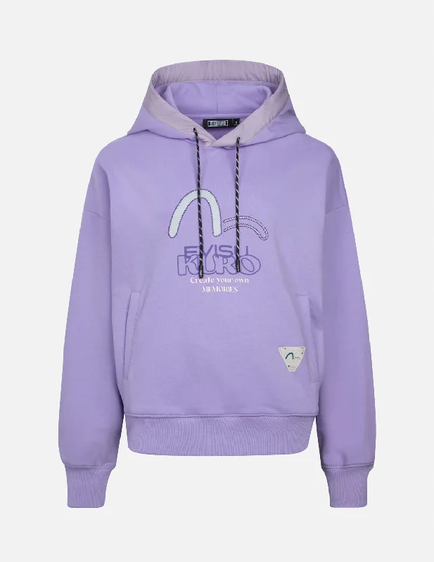 Instant Savings cozy hoodie for cold weatherathletic style hoodieSeagull Print and Embroidery Loose Fit Hoodie