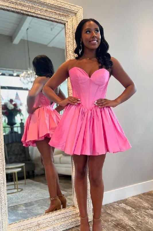 Super Sale wool dressSweetheart Pink A-line Short Princess Dress Homecoming Dress