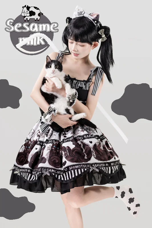 Discount Extravaganza bohemian dressSakuya Lolita~Kawaii Lolita Cat Print Skirt Suit