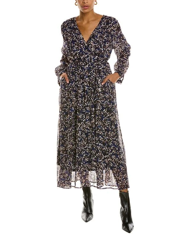 Amazing Deals long-sleeve floral dressANNA KAY Surplice Midi Dress