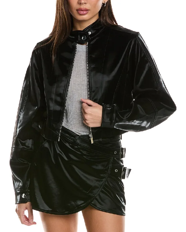 Seasonal Clearance cozy winter coatWeworewhat Cropped Moto Jacket