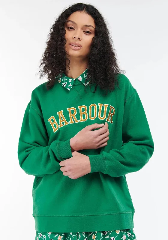 Steals and Deals street style hoodieBarbour Womens Northumberland Sweatshirt, Glade Green
