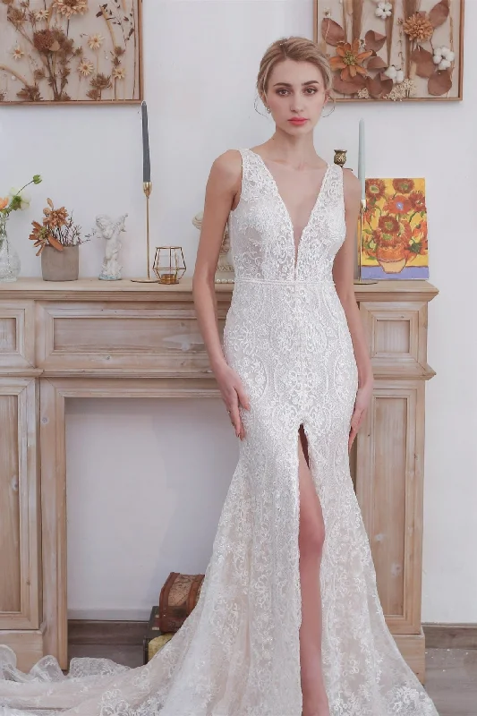 Price Drop Alert sophisticated dressWhite Lace Mermaid White Lace Wedding Dress
