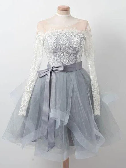 Bonus Savings Long Sleeve Homecoming Dresses Beautiful Lace Pink Short Prom Dress Party Dress JK807