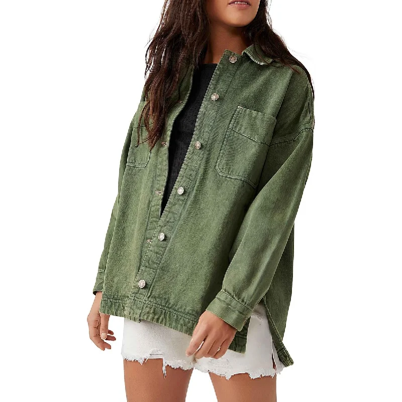 Now or Never cozy wool-blend coatWomens Cotton Oversized Shirt Jacket