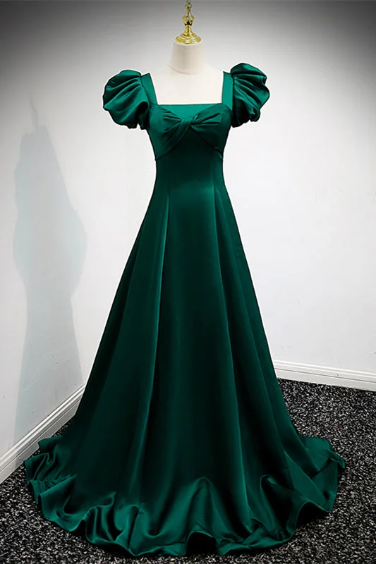 Discount Extravaganza mini dressHunter Green Square Neck Puff Sleeves Bow Tie Back Satin Long Formal Dress Discount Extravaganza mini dressHunter Green Square Neck Puff Sleeves Bow Tie Back Satin Long Formal Dress