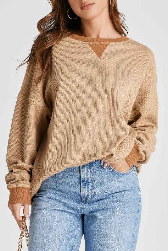 Unbeatable Prices vintage hoodielong-sleeve athletic hoodieWaffle-Knit Long Sleeve Sweatshirt