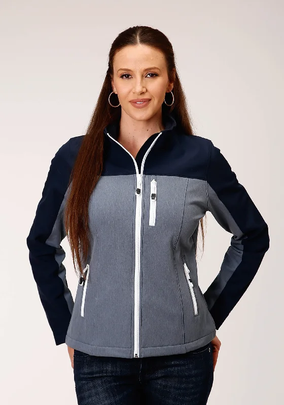 Deal Mania insulated trench coatWOMENS PIECED NAVY SOFTSHELL TECH JACKET