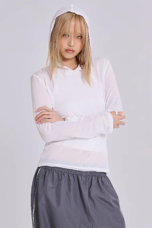 Super Deal graphic hoodie with printworkout-ready hoodieWhite Marl Mist Hoodie