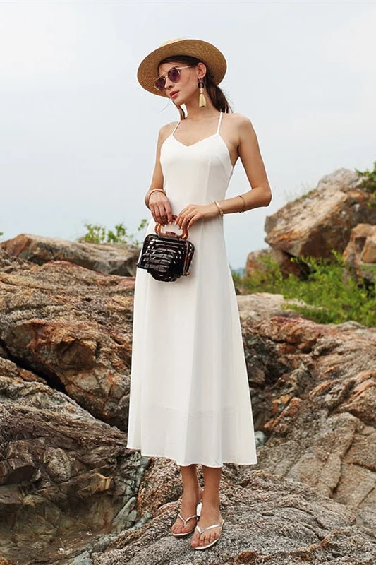 New Arrival ashionable dressSimple White Long Maxi Dress