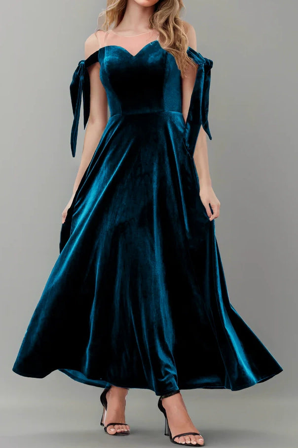 Unmissable Offer playful dressVelvet A-Line Sheer Round Empire Long Bridesmaid Dress Unmissable Offer playful dressVelvet A-Line Sheer Round Empire Long Bridesmaid Dress