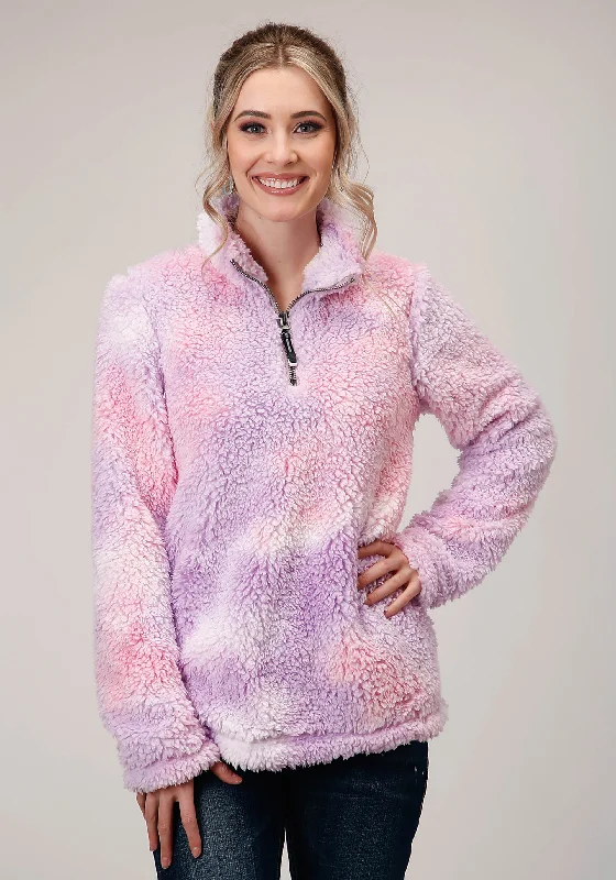 Discount Deals casual trench coatWOMENS POLAR FLEECE  TIE DYE PULLOVER