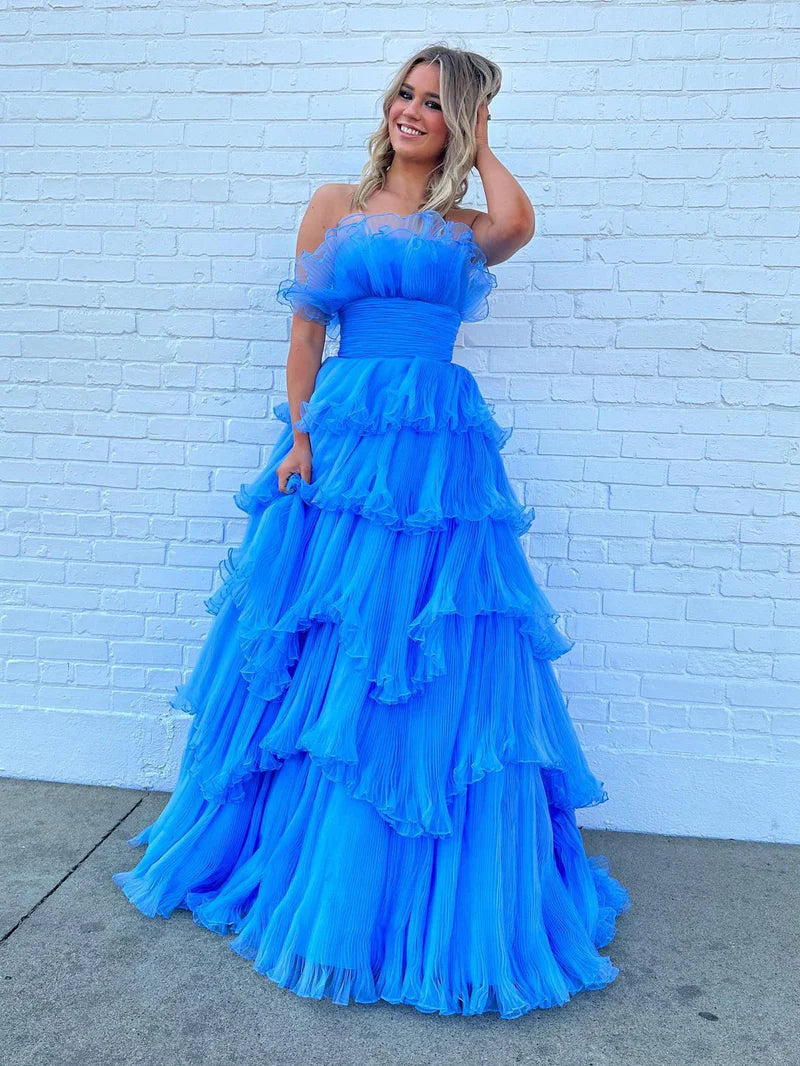 Great Deals wrap dressStrapless Empire Tiered With Train Chic Prom Dress