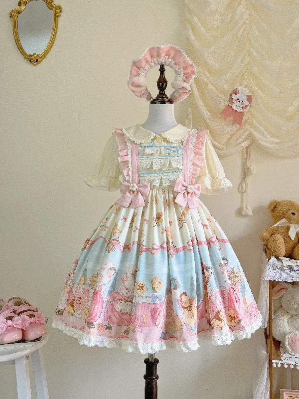 Last Chance casual midi dress(Buyforme)MeowMeow~Sheep Pattern Waltz Princess Lolita JSK Salopette