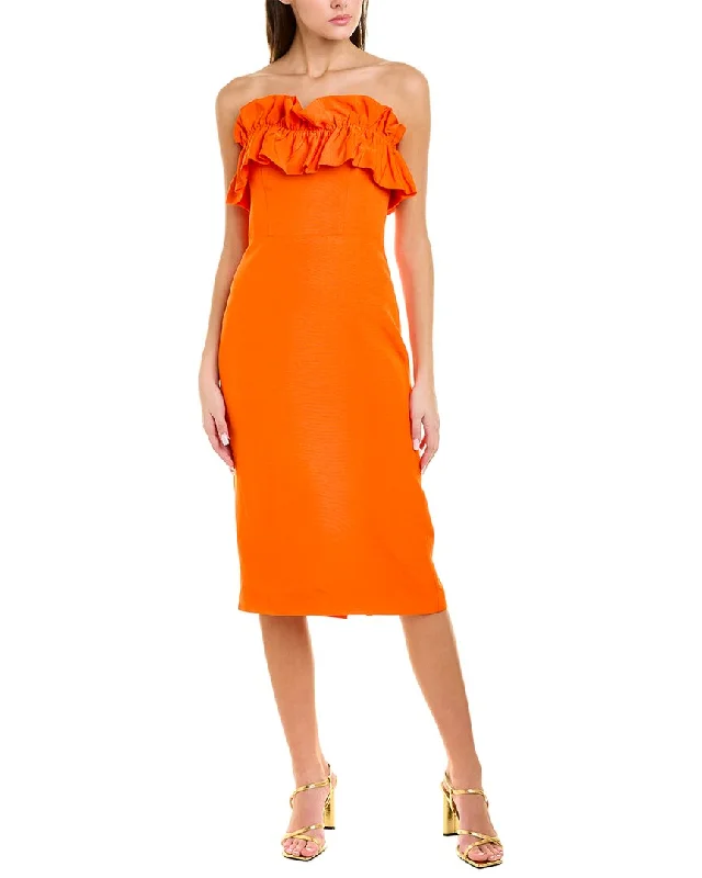 Major Savings A-line dressML Monique Lhuillier Strapless Faille Sheath Dress