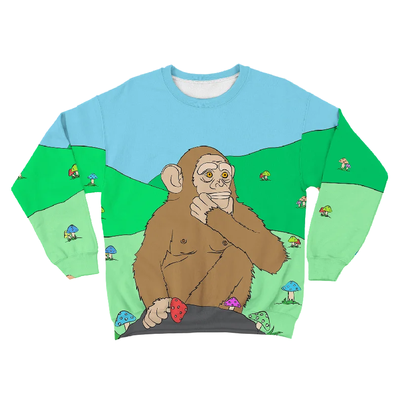 Price Buster fleece-lined hoodieminimalist gym sweatshirtSton~ Ape Mushroom Field All Over Print Unisex Sweatshirt