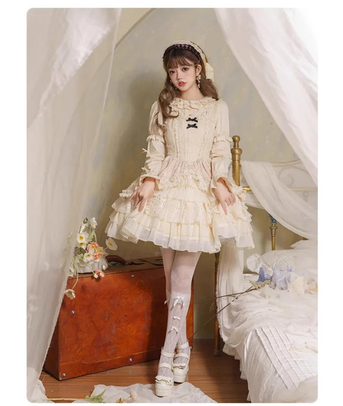 Price Cut midi dressWith PUJI~Music Box~Classic Lolita JSK Suit Ballet Cake Skrit
