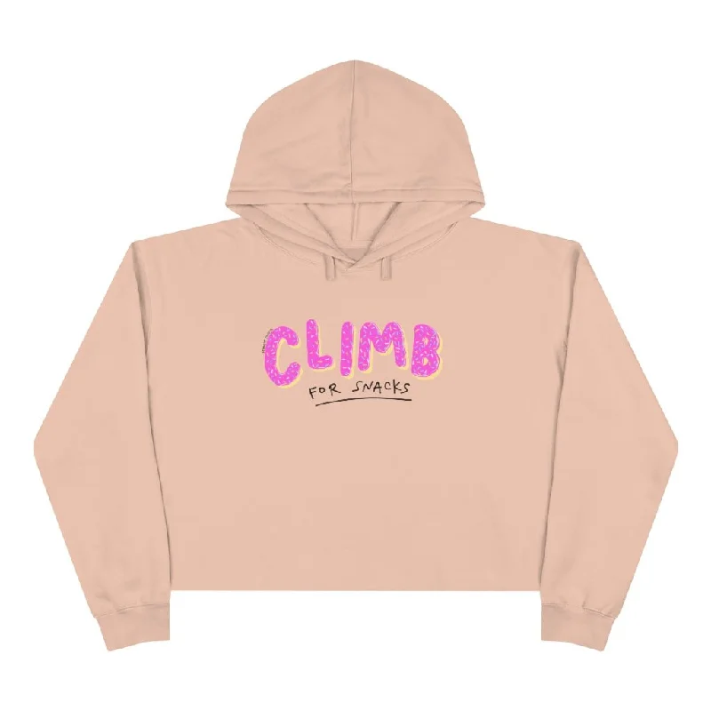 Price Slash trendy hooded sweatshirtathletic style hoodieClimb for Snacks — Women’s Crop Hooded Sweatshirt
