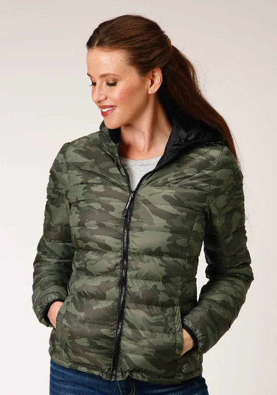 Closeout Sale tailored blazer coatWOMENS PARACHUTE CAMO HOODED DOWN JACKET
