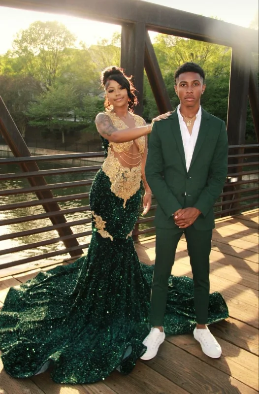 Clearance Items textured dressSparkly Dark Green Mermaid Prom Dresses 2023 For Black Girls Golden Lace Appliques Beaded Tassels Velvet Sequins Party Gown Y4224 Clearance Items textured dressSparkly Dark Green Mermaid Prom Dresses 2023 For Black Girls Golden Lace Appliques Beaded Tassels Velvet Sequins Party Gown Y4224