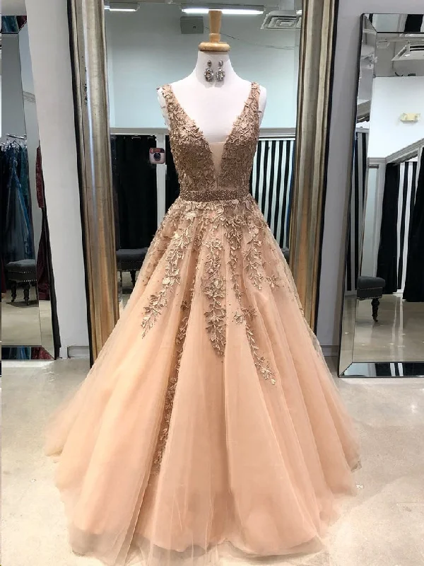 Lowest Price Beautiful Prom Dresses with Straps Aline Appliques Long Sparkly Open Back Prom Dress JKL1476