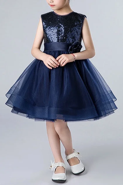 Price Buster trendy dressCute Two Tone A-Line Round Empire Flower Girl Dress