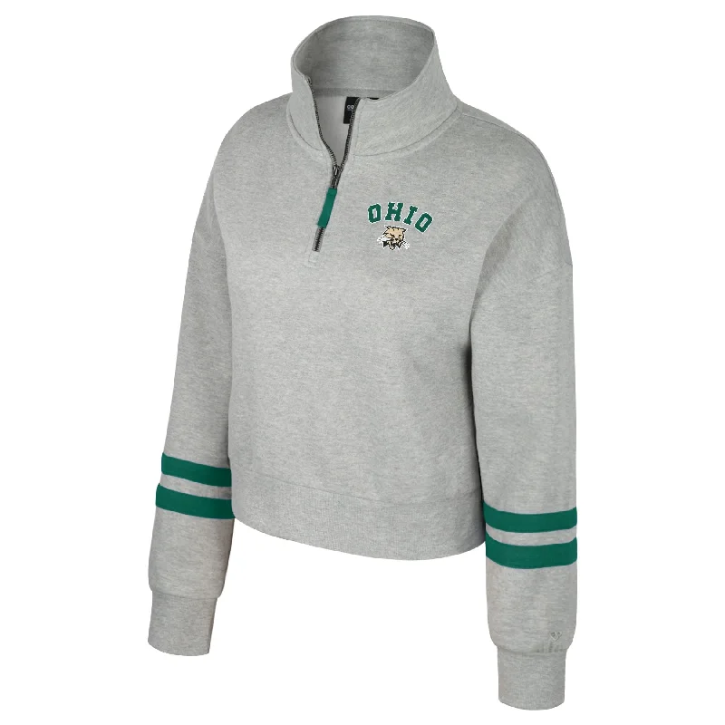 New Markdowns relaxed fit hoodievibrant athletic hoodieOhio Bobcats Women's Grey Fleece Quarter-Zip