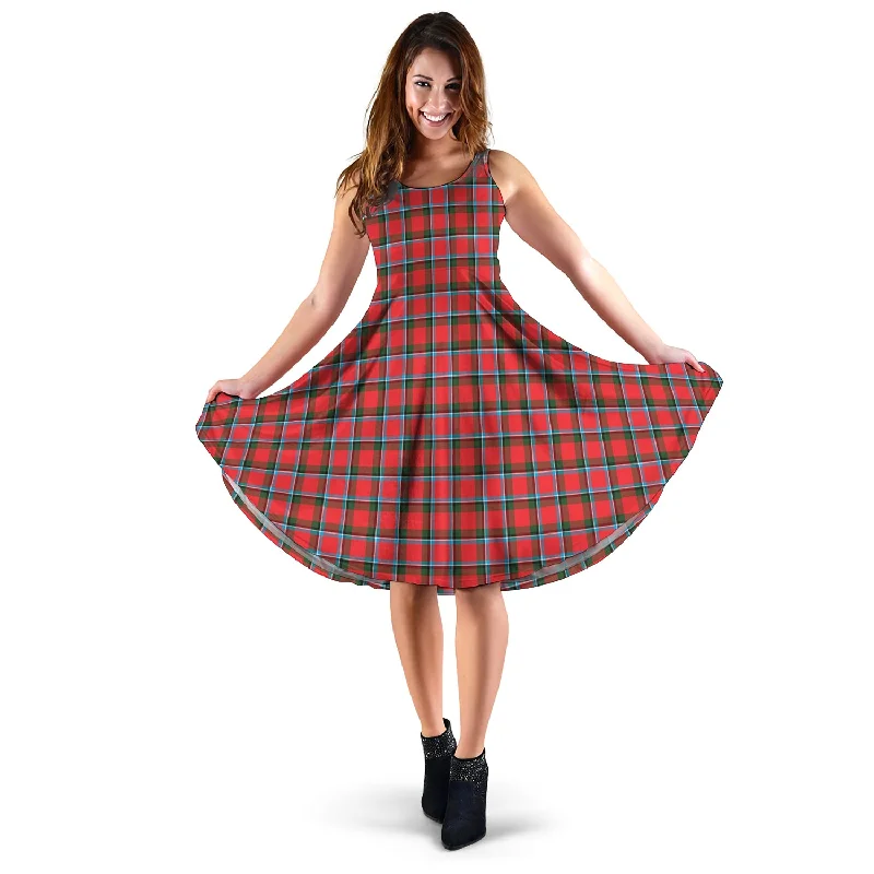 Weekend Flash Sale Sinclair Modern Tartan Sleeveless Midi Womens Dress