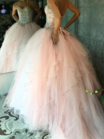 Deal Alert Ball Gown Prom Dresses Spaghetti Straps Rhinestone Chic Prom Dress/Evening Dress JKL441