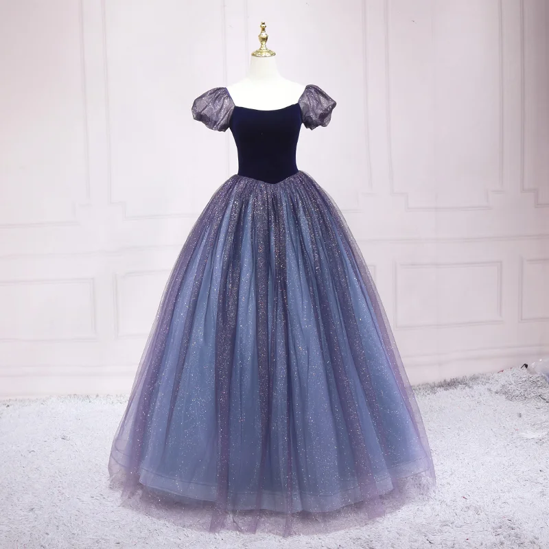 Year-End Clearance party dressStarry Sky Blue Princess Evening Dress A-line Evening Dress s03