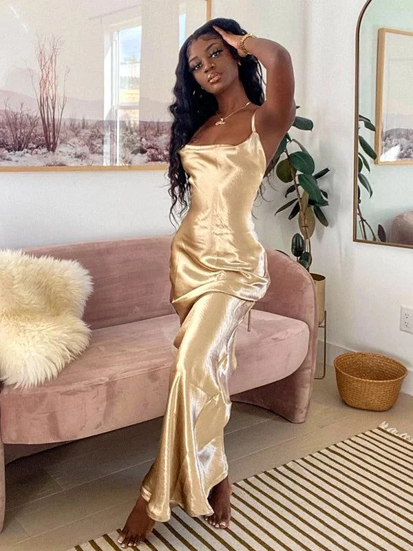 Clearance Event statement dressSimple Spaghetti Straps Square Floor Length Prom Dresses Y4317